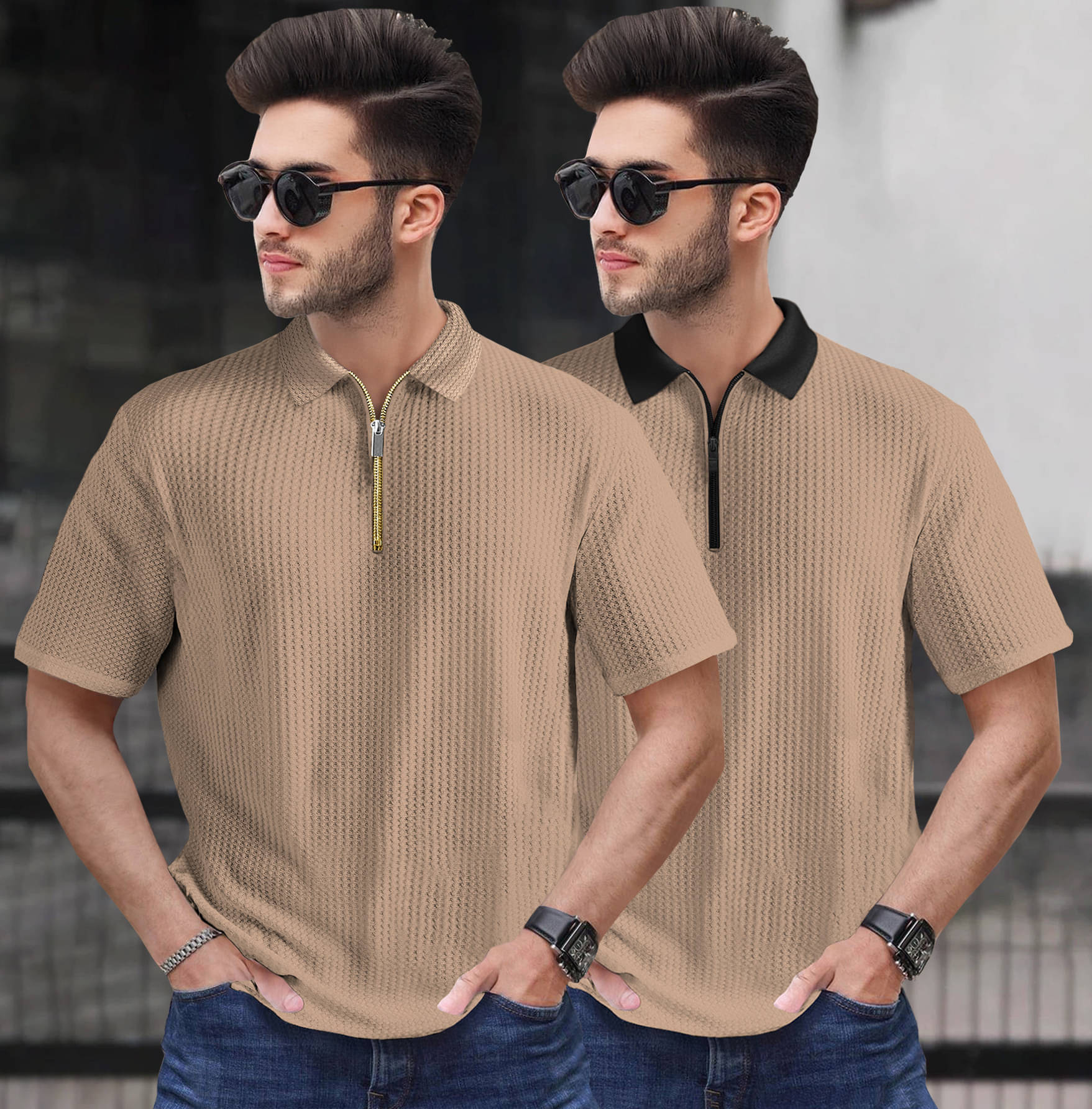     			Tripr Men Cotton Blend Regular Fit Striped Polo T Shirt ( Multicolor )