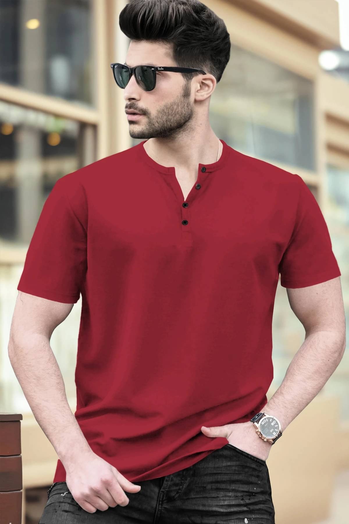 Tripr Men Cotton Blend Regular Fit Printed T-Shirt ( Dark Green ) Tripr Men Cotton Blend Regular Fit Printed T-Shirt ( Dark Green )