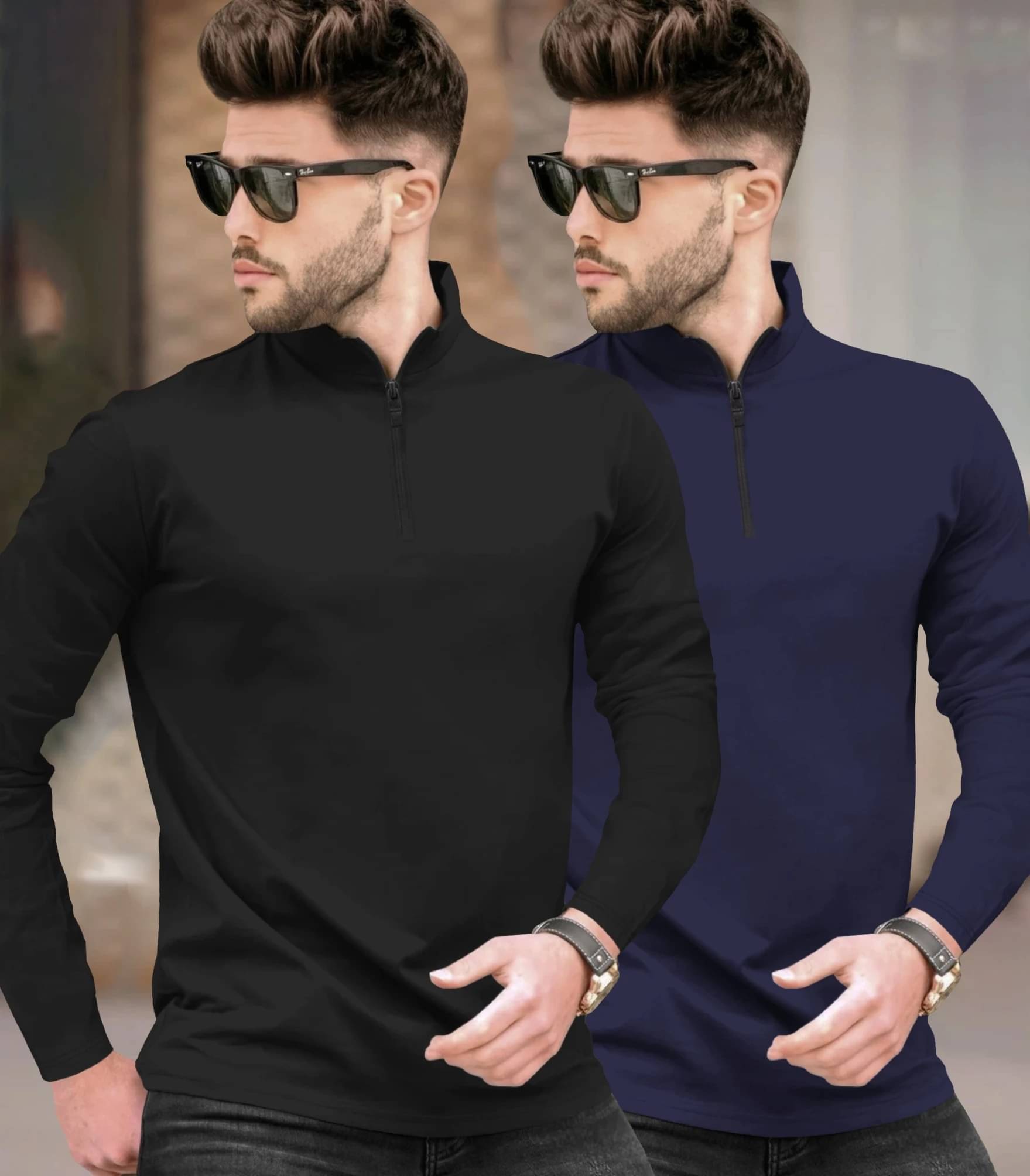     			Tripr Men Cotton Blend Regular Fit Solid T-Shirt ( Multicolor4 )