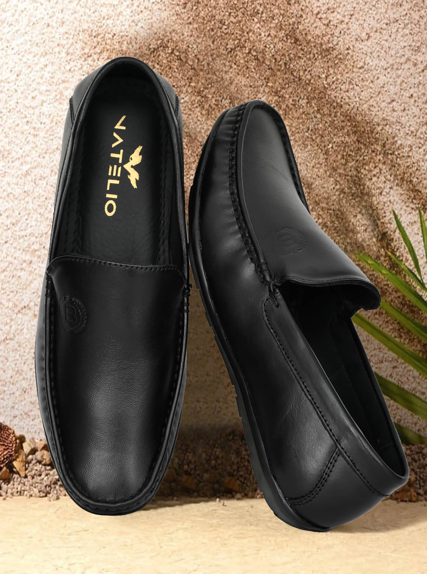 VATELIO Premium Leather Loafers Shoes Black Men's Slip-on Shoes - Casual Shoes | Buy online on ZillyBuy