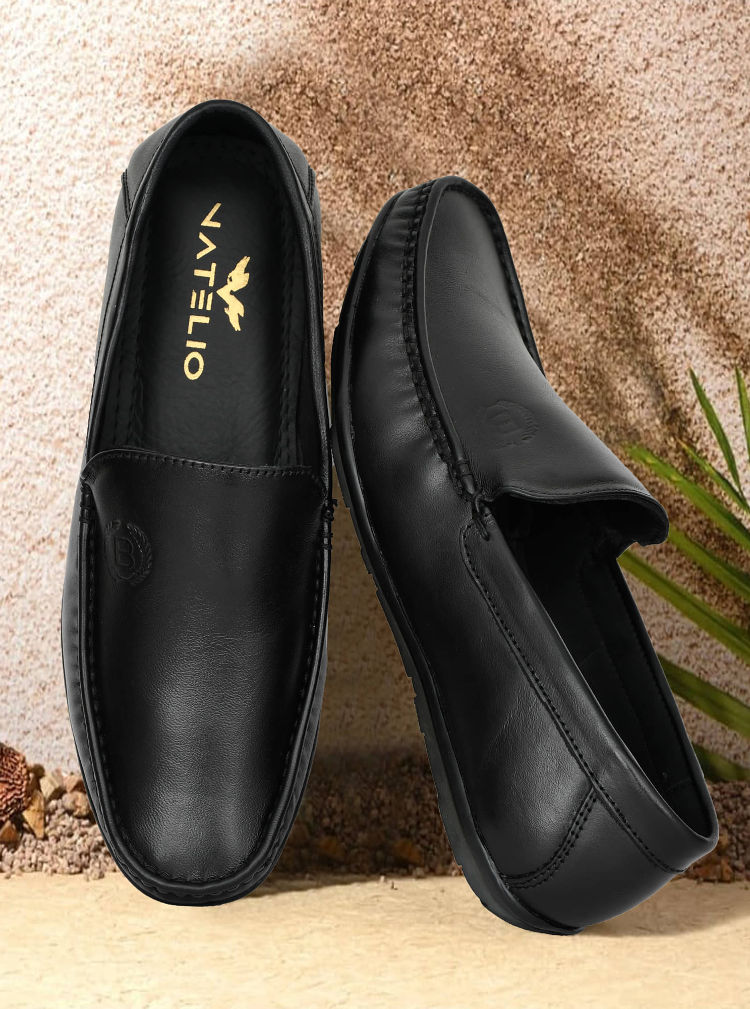VATELIO Premium Leather Loafers Shoes Black Men's Slip-on Shoes VATELIO Premium Leather Loafers Shoes Black Men's Slip-on Shoes