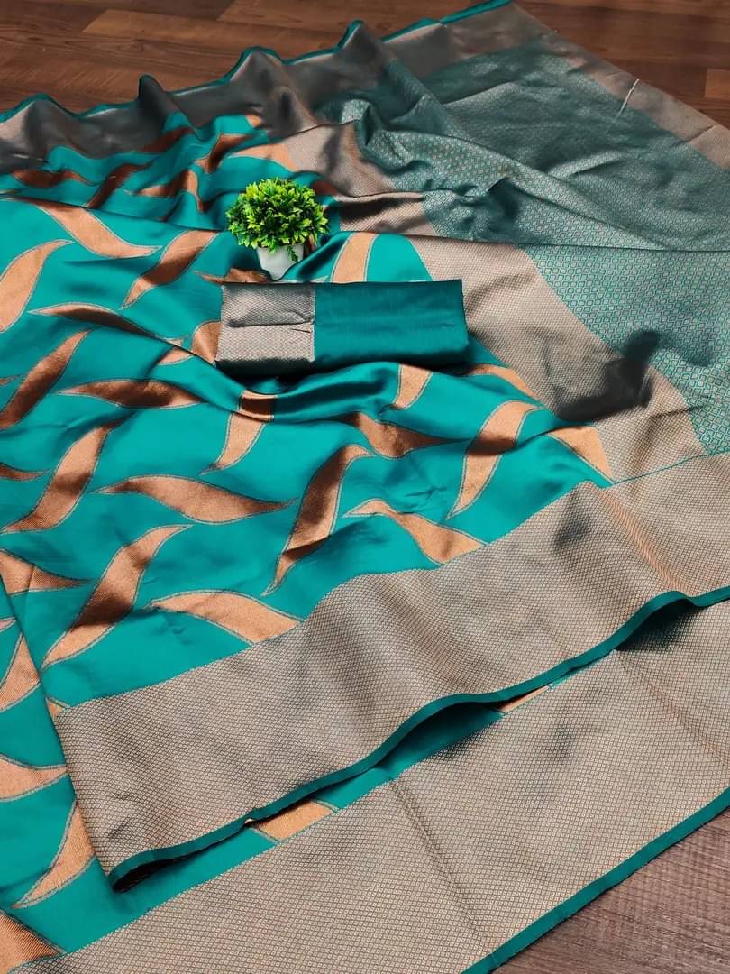    			fab woven Art Silk Woven Design Kanjeevaram Sarees With Unstitched Blouse Piece ( Teal )