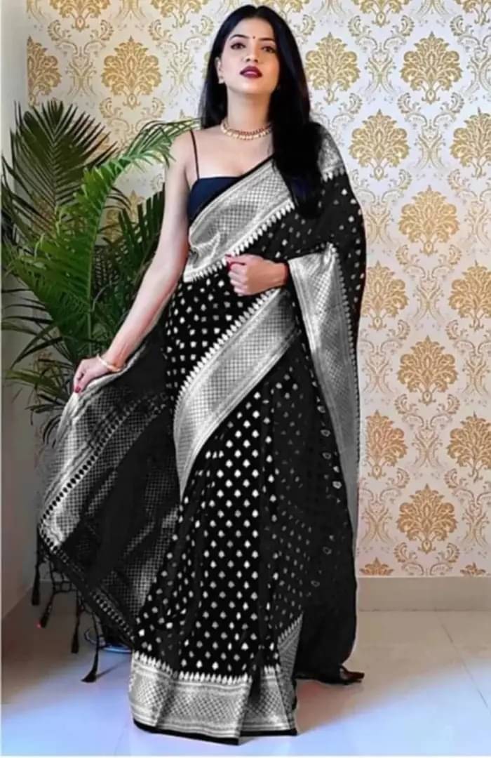 fab woven Art Silk Woven Design Kanjeevaram Sarees With Unstitched Blouse Piece ( Black ) fab woven Art Silk Woven Design Kanjeevaram Sarees With Unstitched Blouse Piece ( Black )