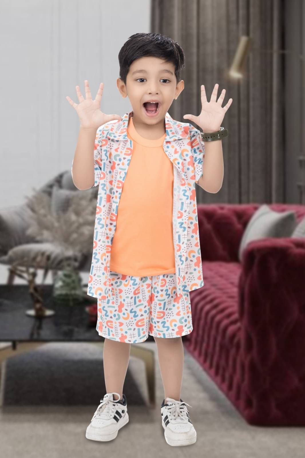     			s muktar garments Pack of 1 Baby Boys Cotton Blend T-Shirt & Shorts Set ( Multicolor )