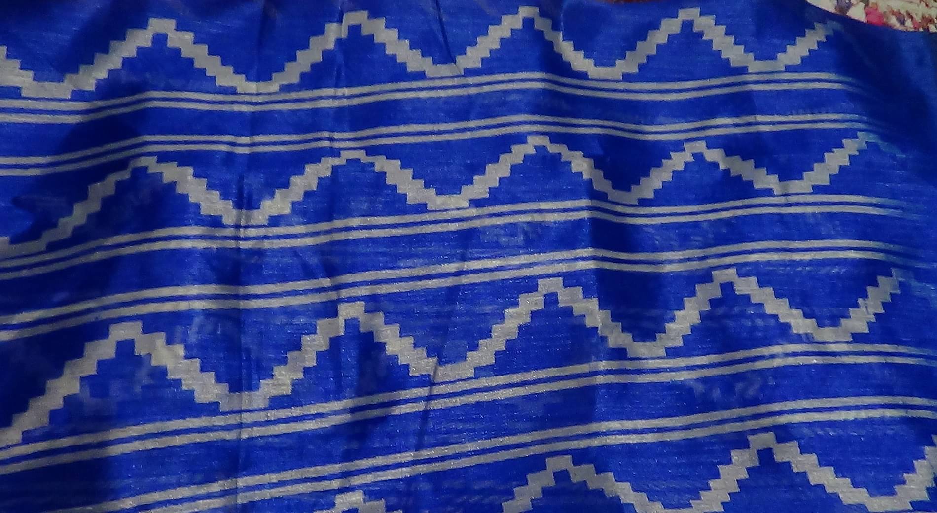     			yugana Chanderi Printed Chanderi saree With Unstitched Blouse Piece ( Blue )