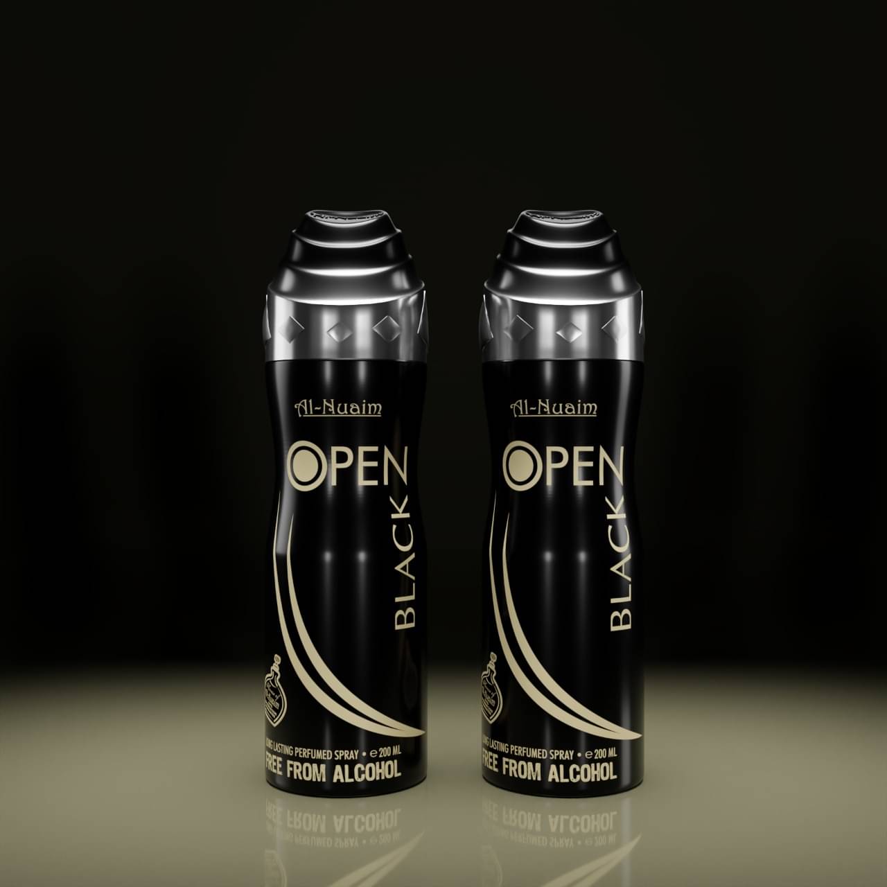     			Al-Nuaim Open Black Deodorant 200ml+200ml pack  Deodorant Spray for Unisex 100 ml ( Pack of 2 )