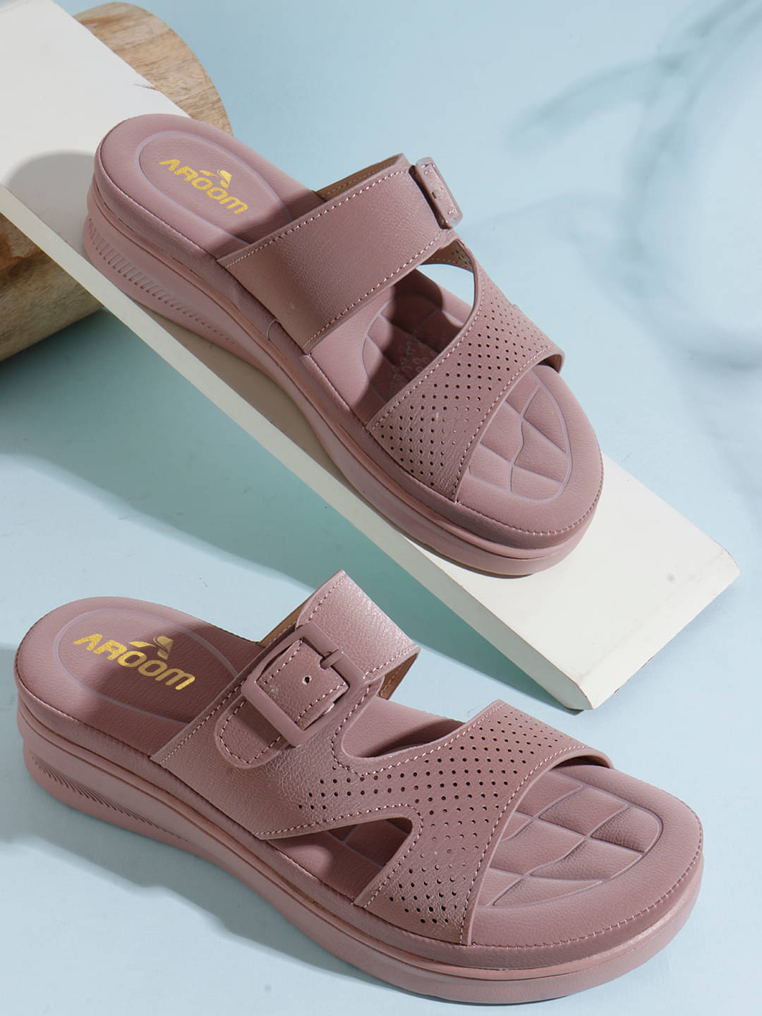     			Aroom Purple Women's Sandal Heels