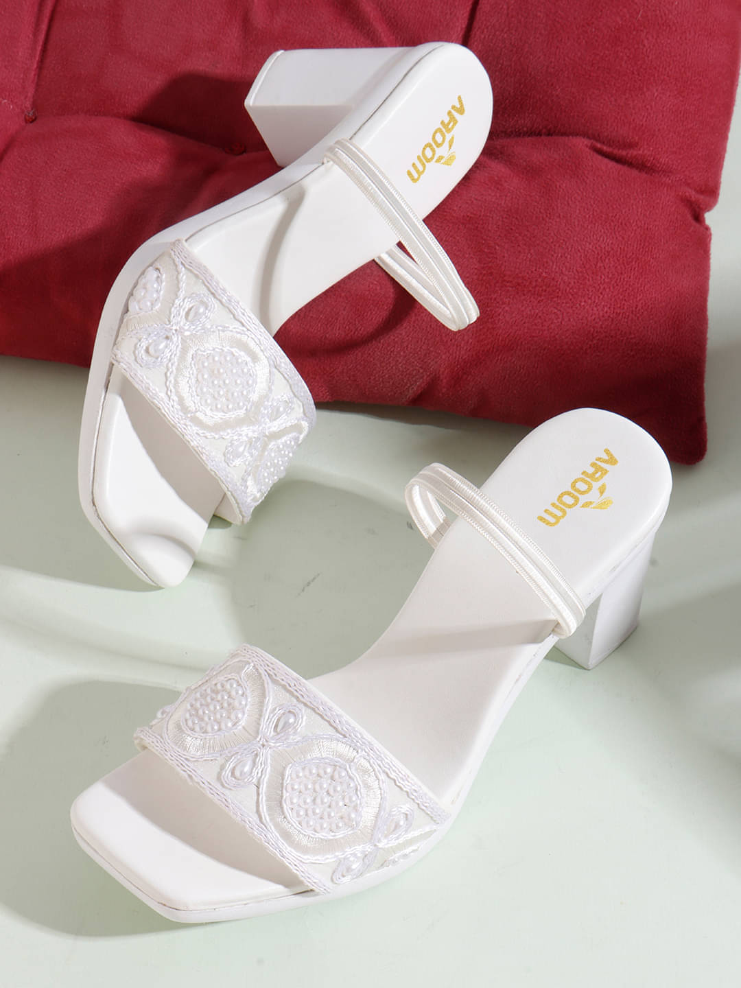 Aroom White Women's Sandal Heels Aroom White Women's Sandal Heels