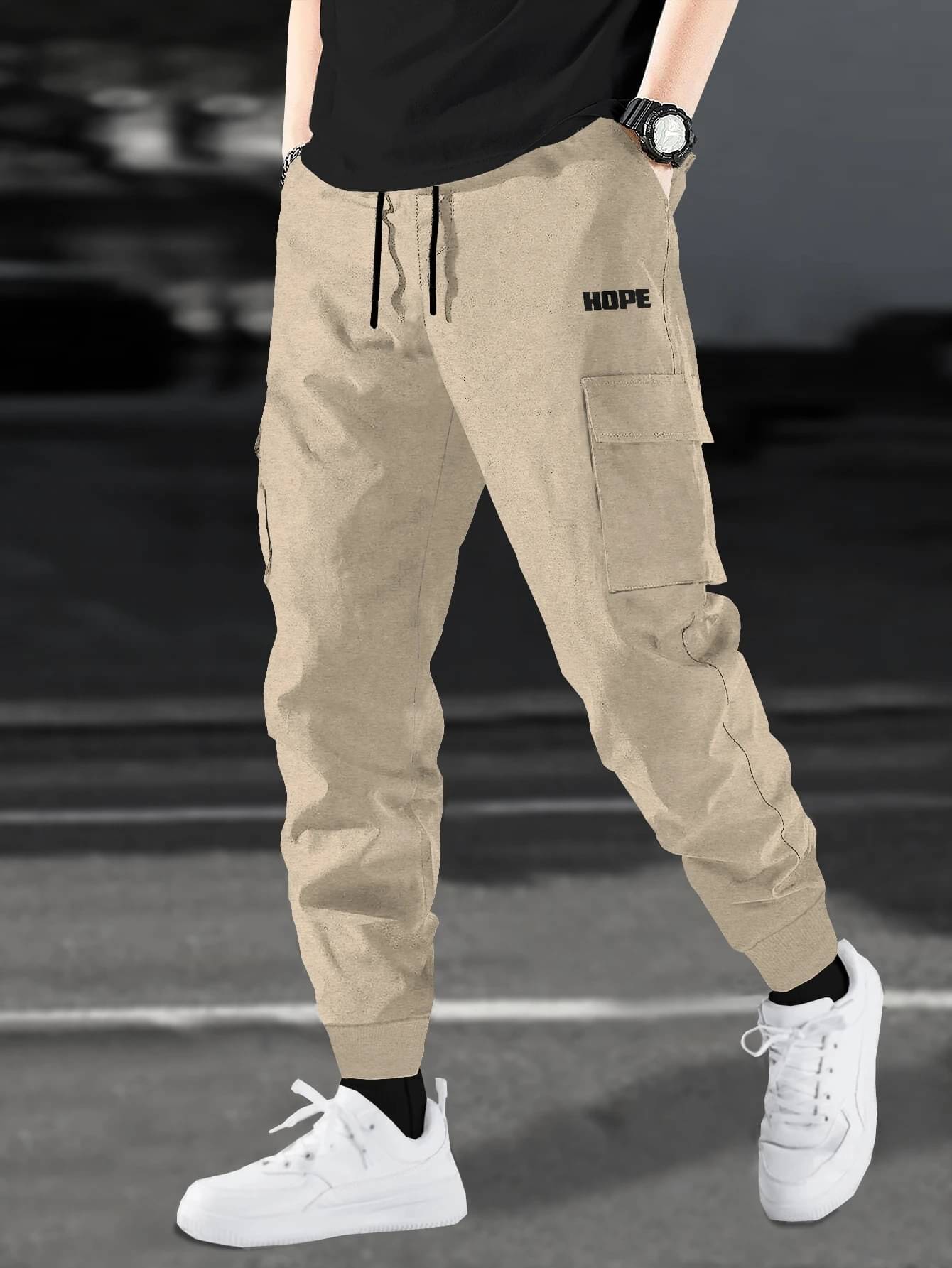     			BLIVE Regular Flat Men's Joggers - Beige ( Pack of 1 )