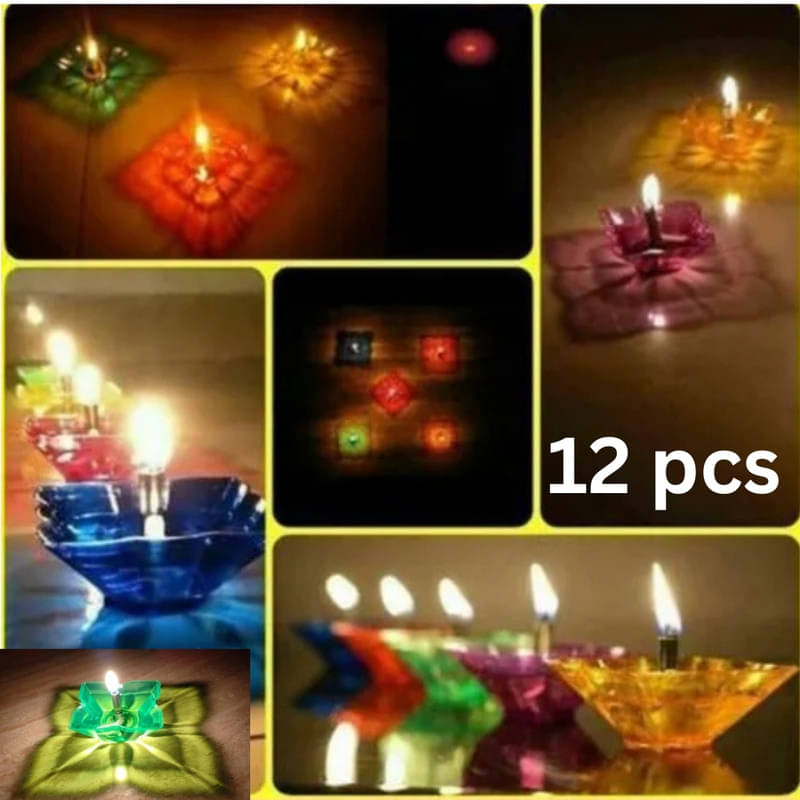     			BLUST & FAMME Plastic Designer Diya - Pack of 12