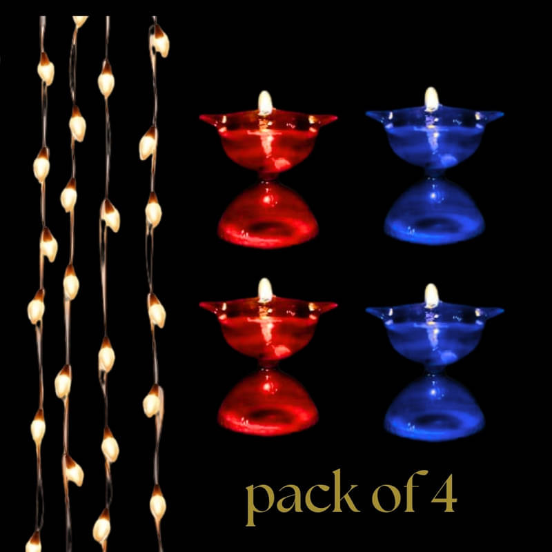     			BLUST & FAMME Plastic Designer Diya - Pack of 4