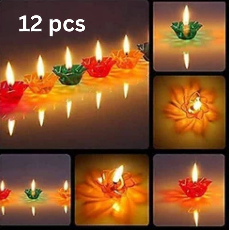     			BLUST & FAMME Plastic Designer Diya - Pack of 12