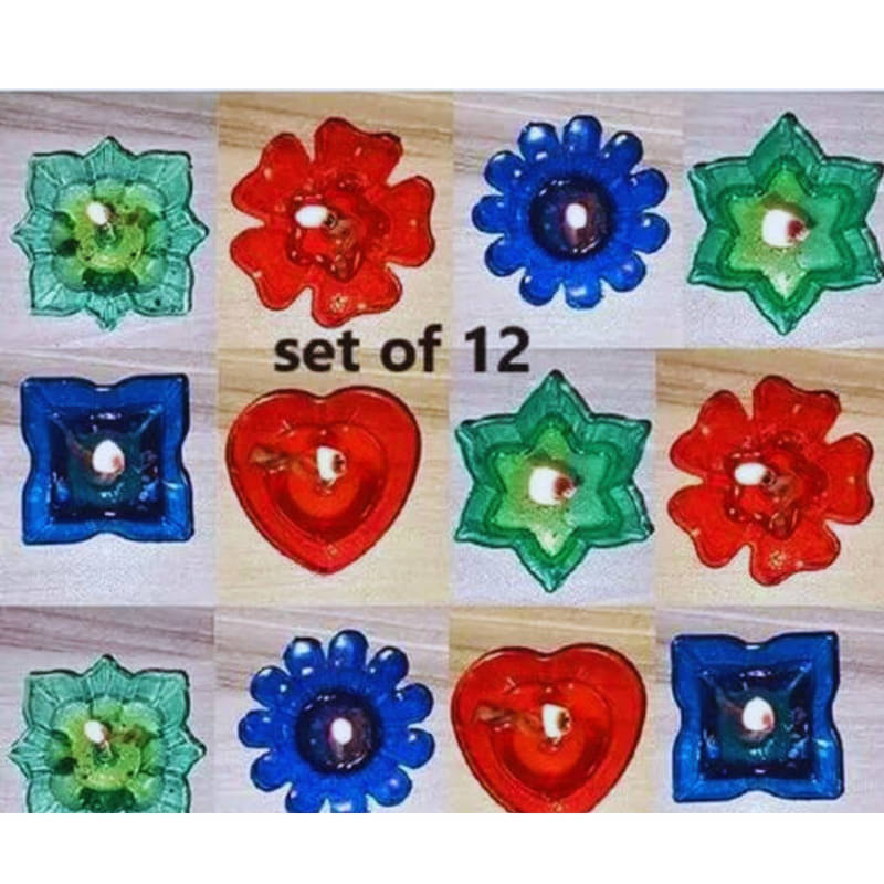     			BLUST & FAMME Plastic Designer Diya - Pack of 12