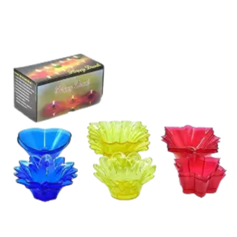     			BLUST & FAMME Plastic Designer Diya - Pack of 12