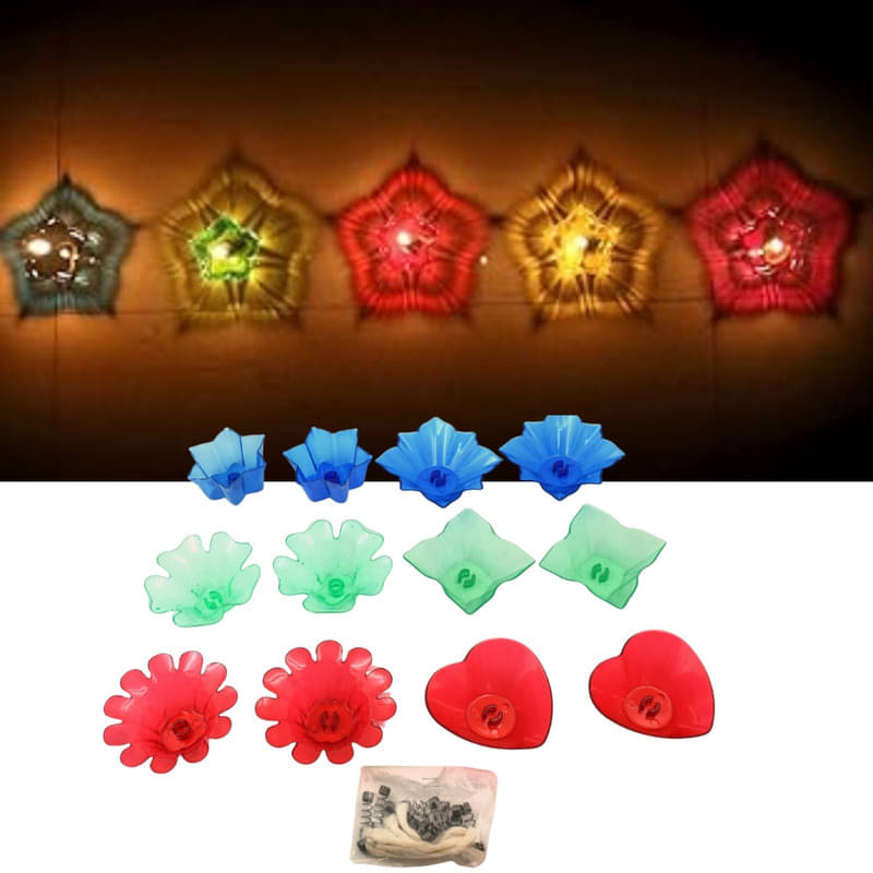     			BLUST & FAMME Plastic Designer Diya - Pack of 12