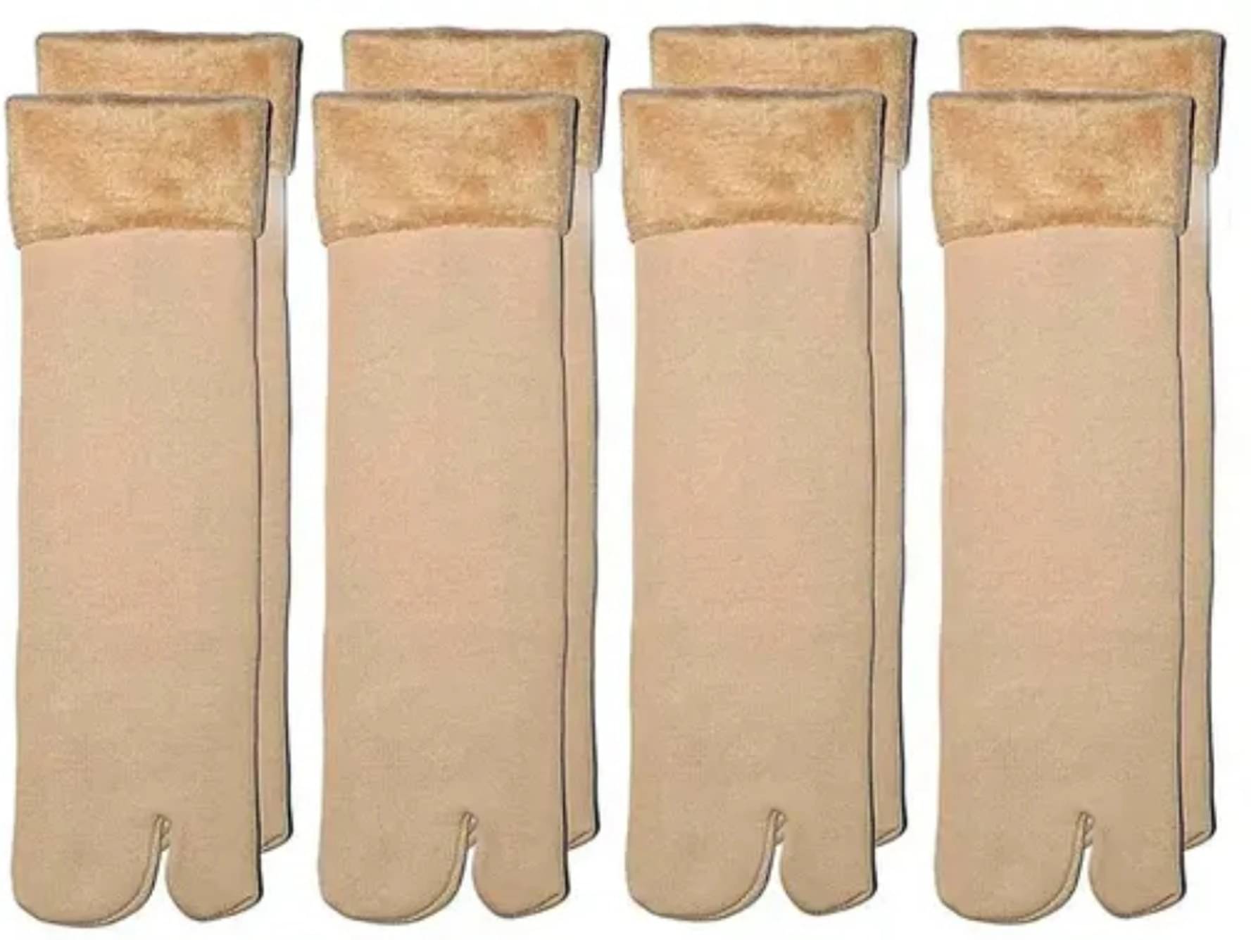     			BlackRod Pack of 4 Women's Fleece Ankle Length Socks ( Beige )