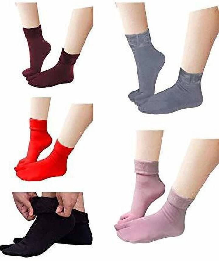 BlackRod Pack of 5 Women's Woollen Ankle Length Socks ( Multicolor ) BlackRod Pack of 5 Women's Woollen Ankle Length Socks ( Multicolor )