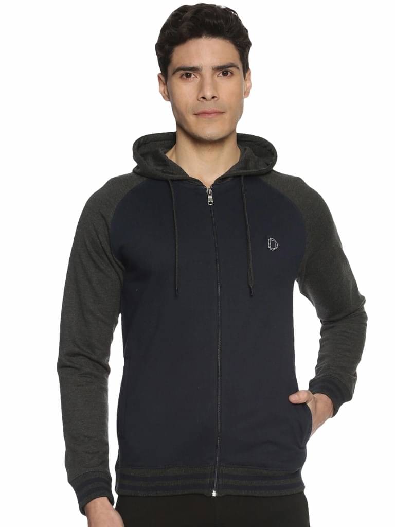     			Dollar Cotton Blend Hooded Men's Sweatshirt - Charcoal ( Pack of 1 )