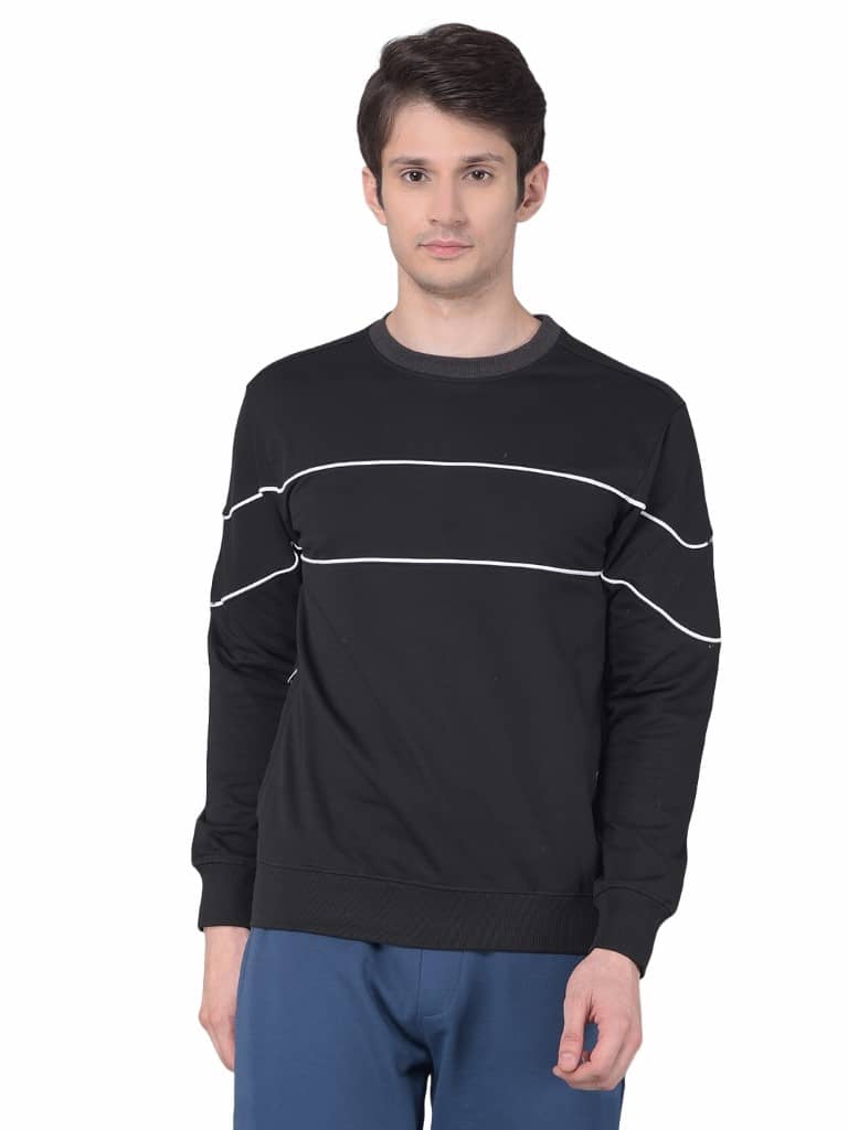 Dollar Cotton Round Neck Men's Sweatshirt - Black ( Pack of 1 )