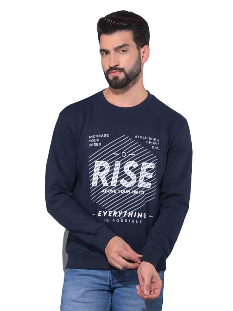    			Dollar Cotton Round Neck Men's Sweatshirt - Navy ( Pack of 1 )