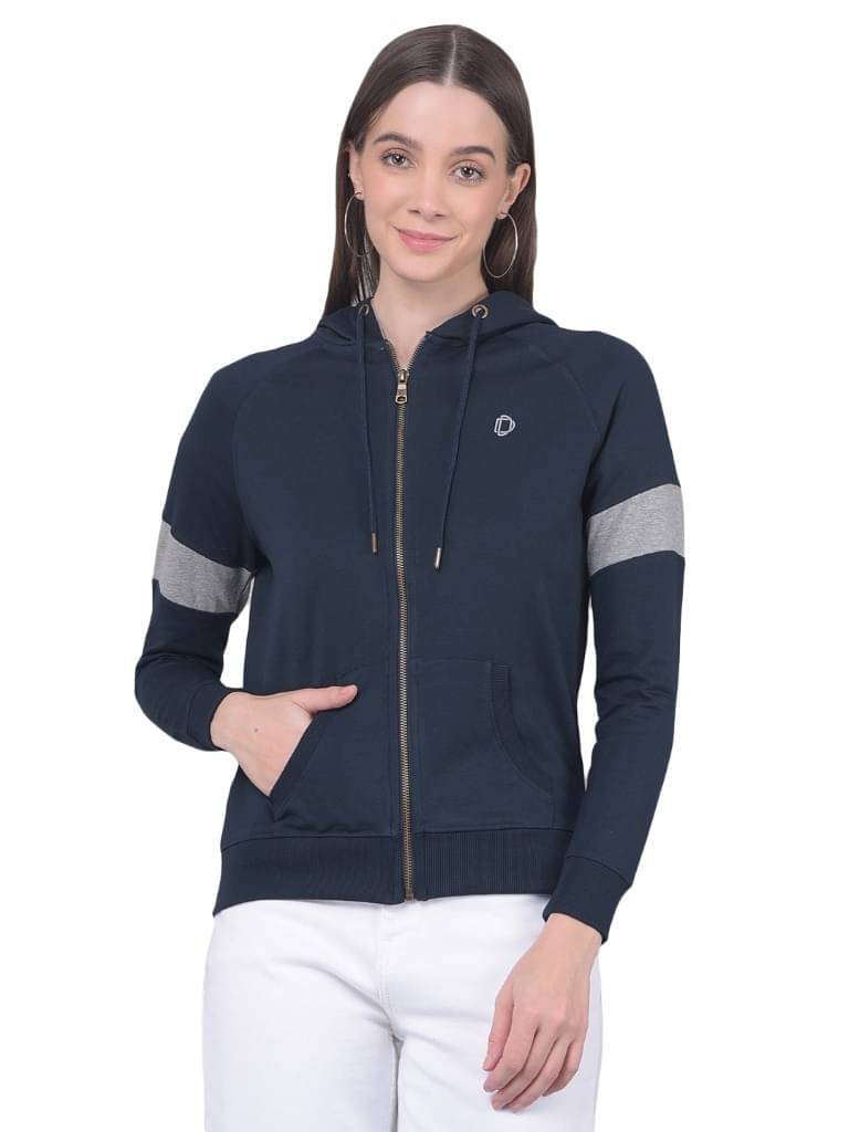     			Dollar Cotton Women's Hooded Sweatshirt ( Navy )