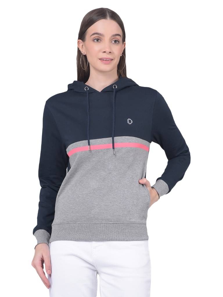 Dollar Cotton Women's Hooded Sweatshirt ( Grey ) Dollar Cotton Women's Hooded Sweatshirt ( Grey )