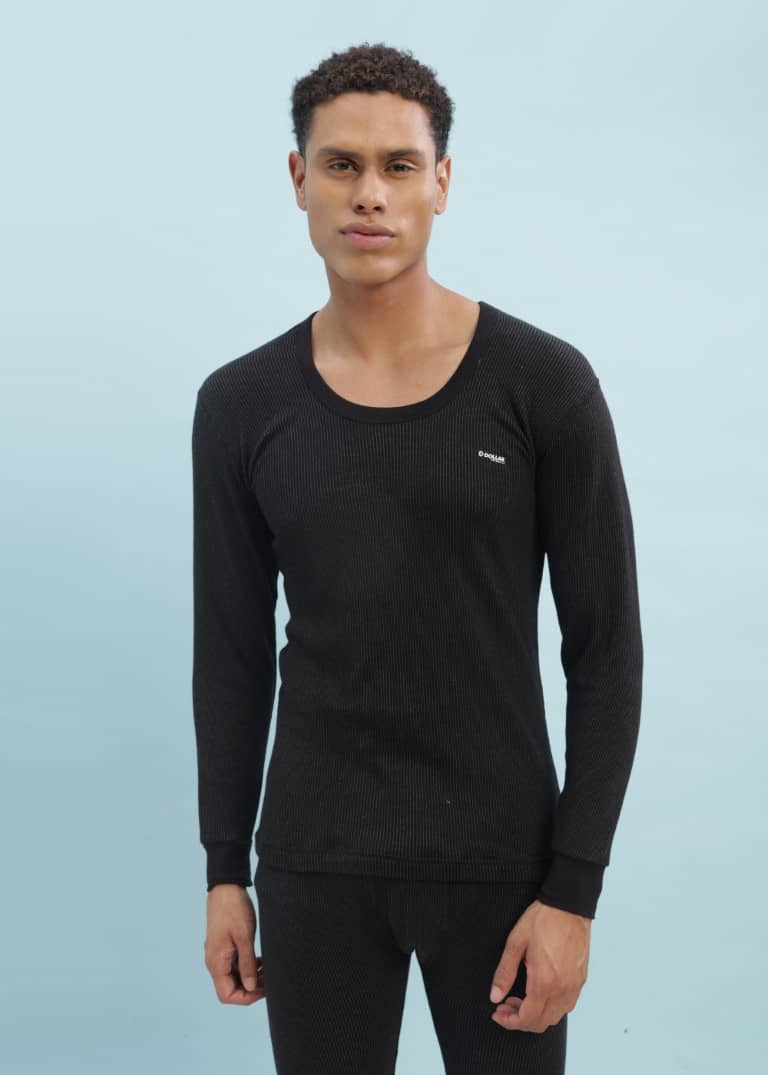 Dollar Ultra Pack of 1 Cotton Blend Thermal Tops For Men's ( Black )
