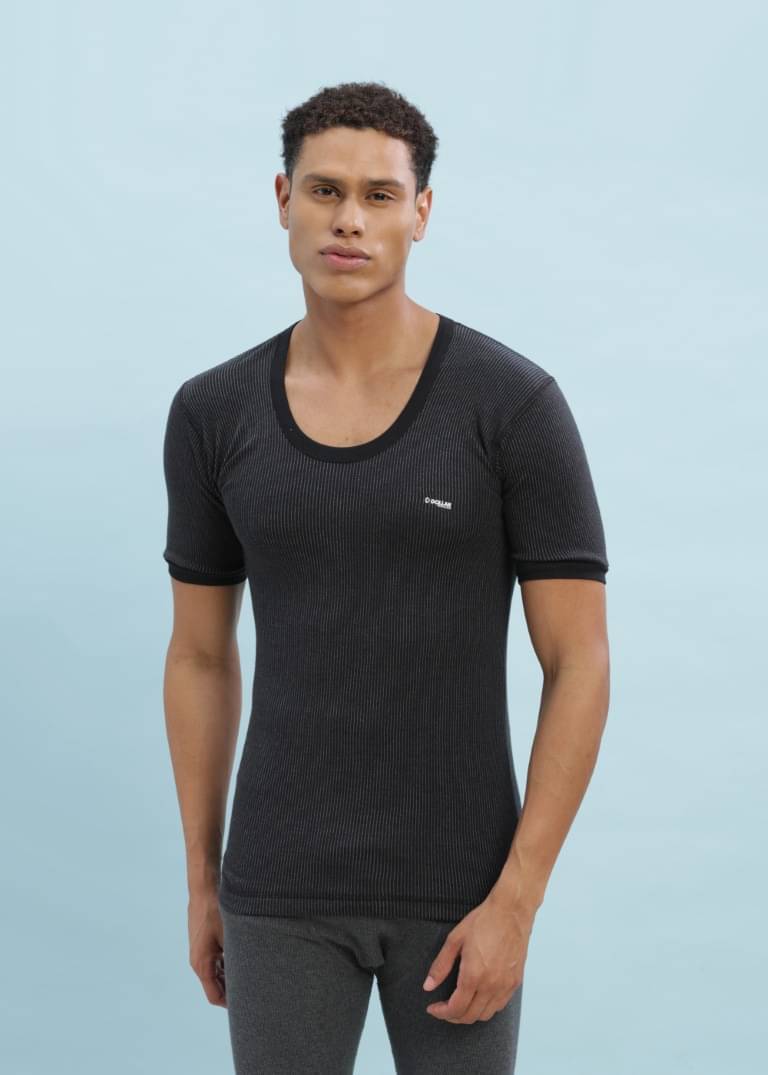     			Dollar Ultra Pack of 1 Cotton Blend Thermal Tops For Men's ( Black )