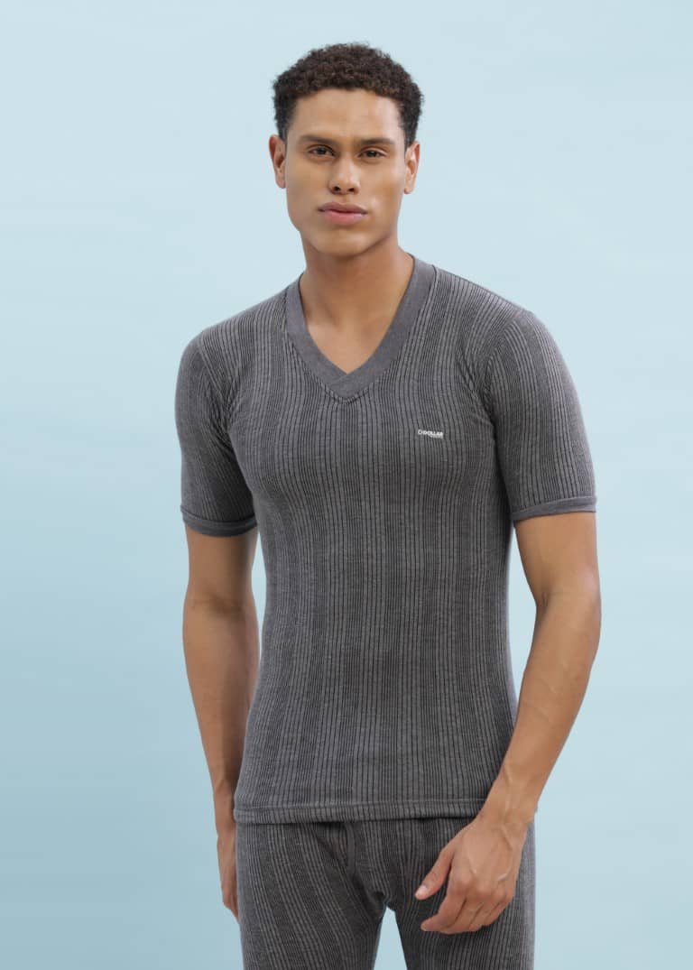 Dollar Ultra Pack of 1 Cotton Blend Thermal Tops For Men's ( Grey )