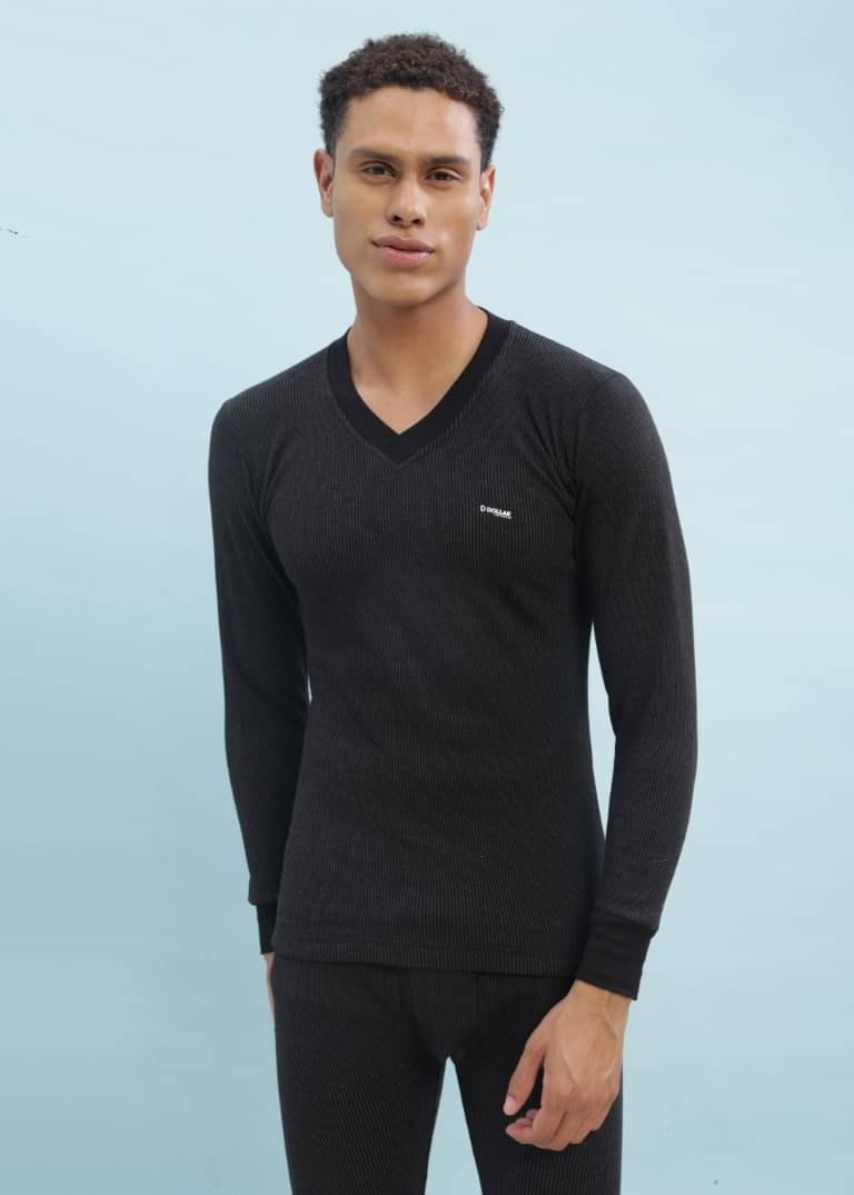     			Dollar Ultra Pack of 1 Cotton Blend Thermal Tops For Men's ( Black )