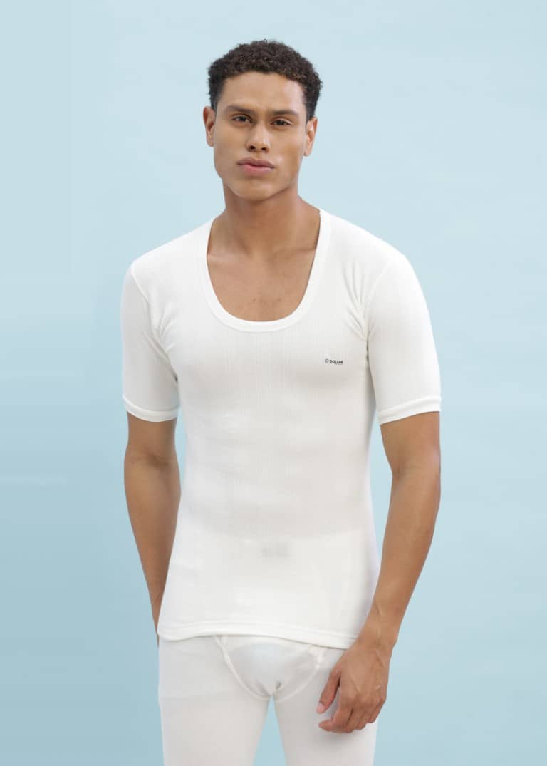 Dollar Ultra Pack of 1 Cotton Blend Thermal Tops For Men's ( Off-White )