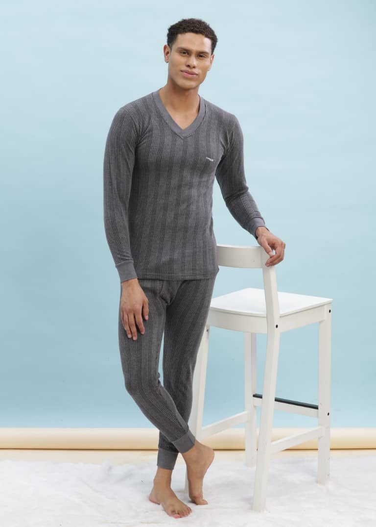 Dollar Ultra Pack of 1 Cotton Blend Thermal Sets For Men's ( Grey )
