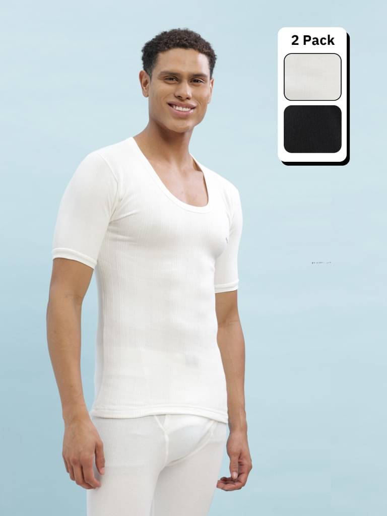     			Dollar Ultra Pack of 2 Cotton Blend Thermal Tops For Men's ( Multicolor )