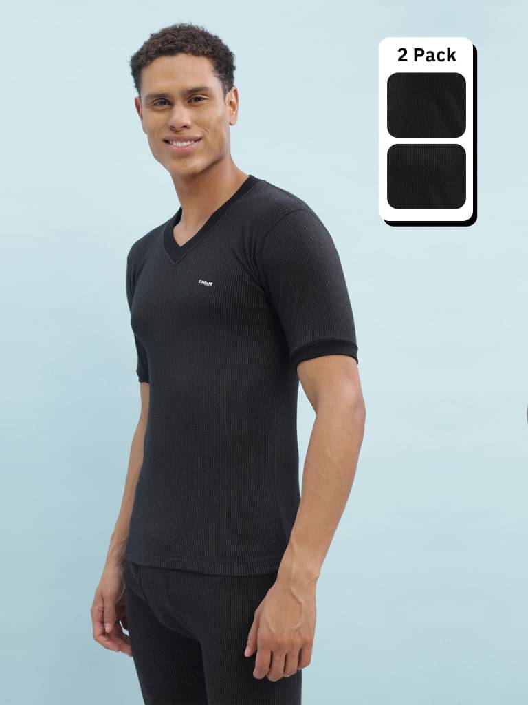 Dollar Ultra Pack of 2 Cotton Blend Thermal Tops For Men's ( Black )     			Dollar Ultra Pack of 2 Cotton Blend Thermal Tops For Men's ( Black )