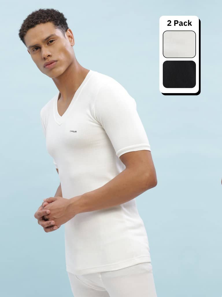 Dollar Ultra Pack of 2 Cotton Blend Thermal Tops For Men's ( Multicolor )