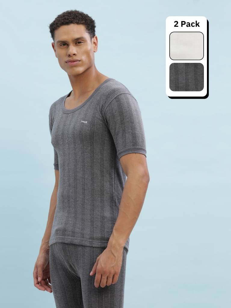     			Dollar Ultra Pack of 2 Cotton Blend Thermal Tops For Men's ( Multicolor )