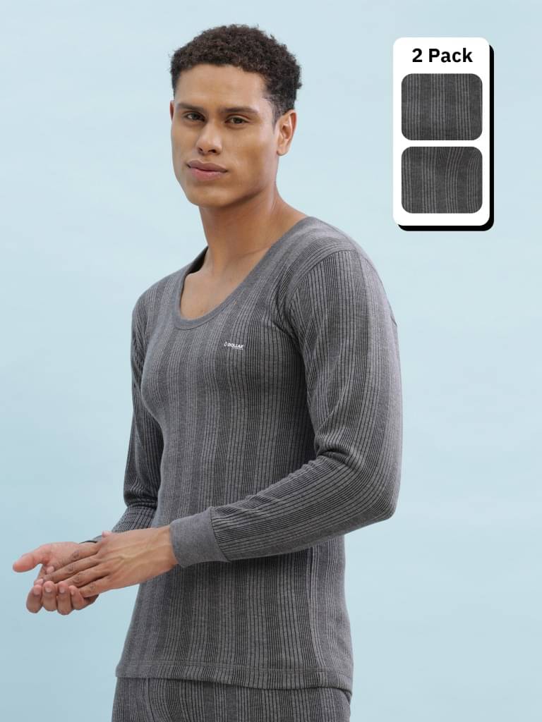 Dollar Ultra Pack of 2 Cotton Blend Thermal Tops For Men's ( Charcoal ) Dollar Ultra Pack of 2 Cotton Blend Thermal Tops For Men's ( Charcoal )