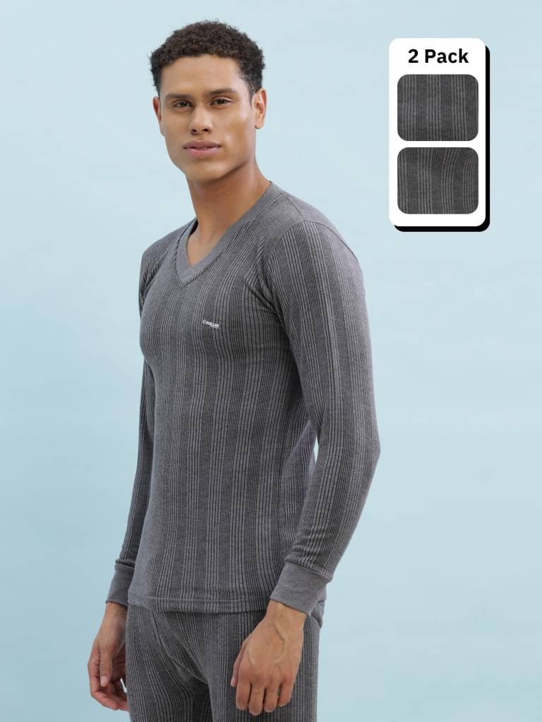 Dollar Ultra Pack of 2 Cotton Blend Thermal Tops For Men's ( Charcoal )     			Dollar Ultra Pack of 2 Cotton Blend Thermal Tops For Men's ( Charcoal )