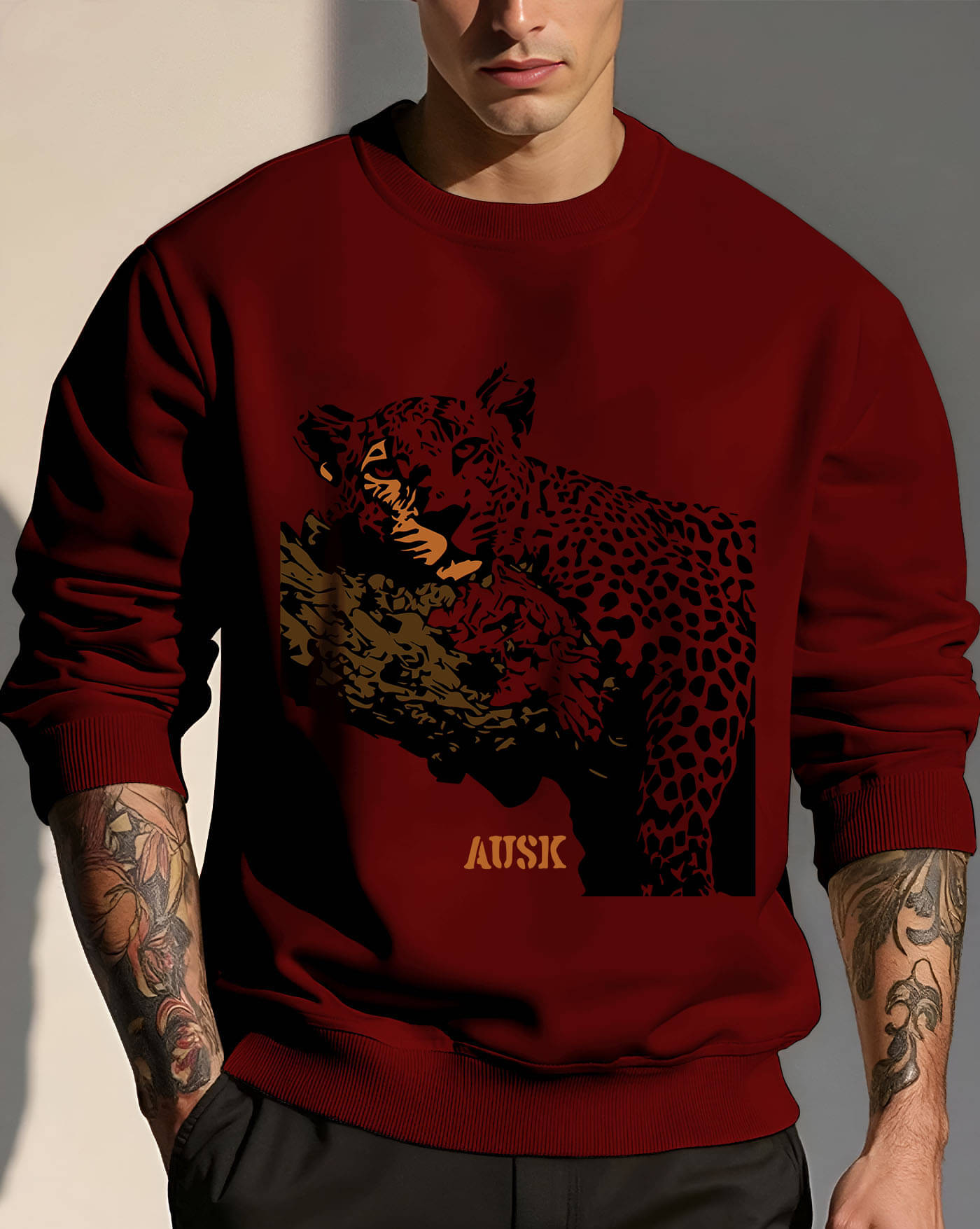     			ENITOR Fleece Round Neck Men's Sweatshirt - Maroon ( Pack of 1 )