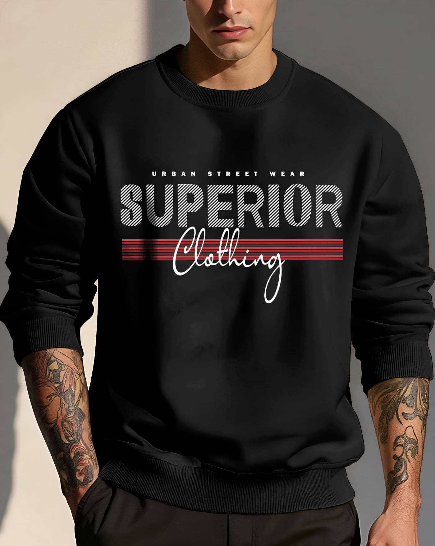     			ENITOR Fleece Round Neck Men's Sweatshirt - Black ( Pack of 1 )