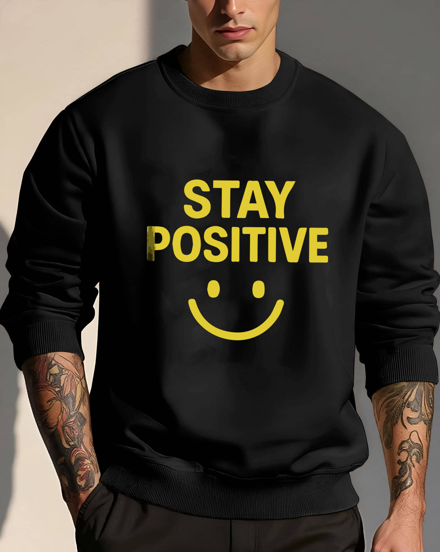    			ENITOR Fleece Round Neck Men's Sweatshirt - Black ( Pack of 1 )