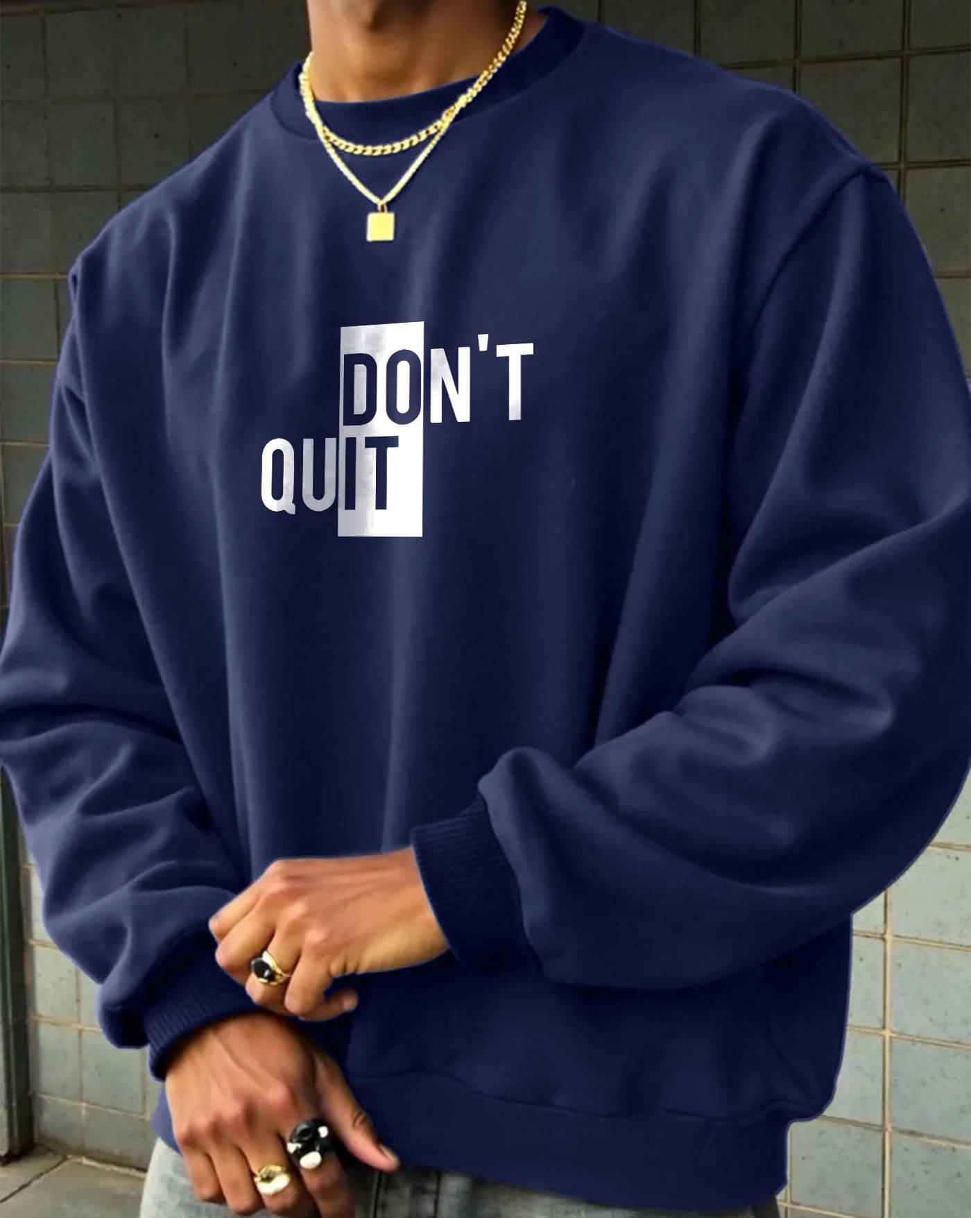     			ENITOR Fleece Round Neck Men's Sweatshirt - Blue ( Pack of 1 )
