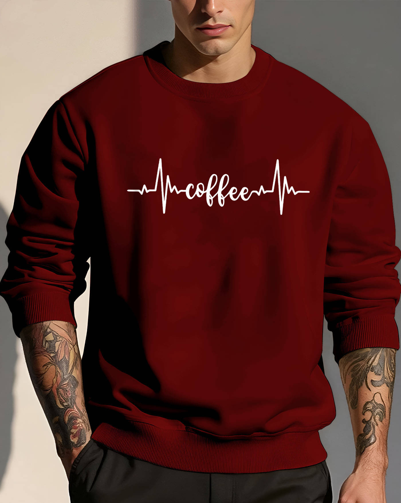     			ENITOR Fleece Round Neck Men's Sweatshirt - Maroon ( Pack of 1 )