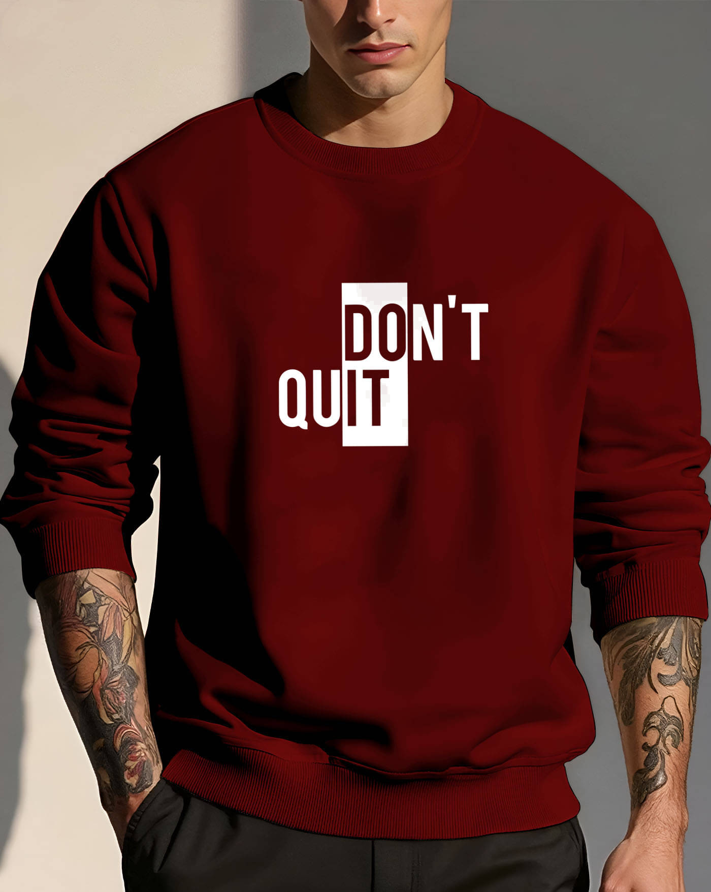     			ENITOR Fleece Round Neck Men's Sweatshirt - Maroon ( Pack of 1 )