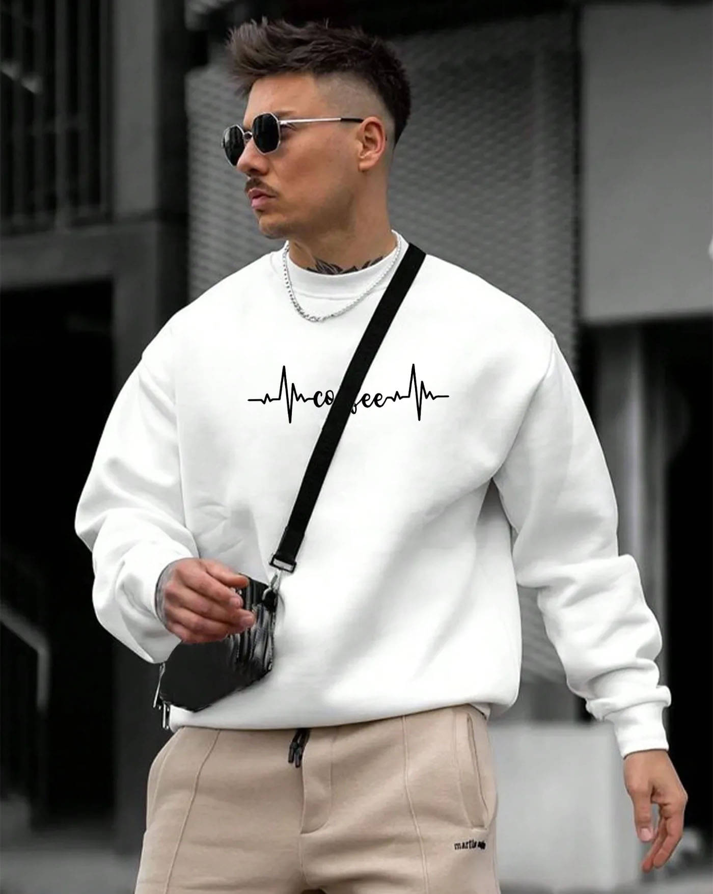 ENITOR Fleece Round Neck Men's Sweatshirt - White ( Pack of 1 ) ENITOR Fleece Round Neck Men's Sweatshirt - White ( Pack of 1 )