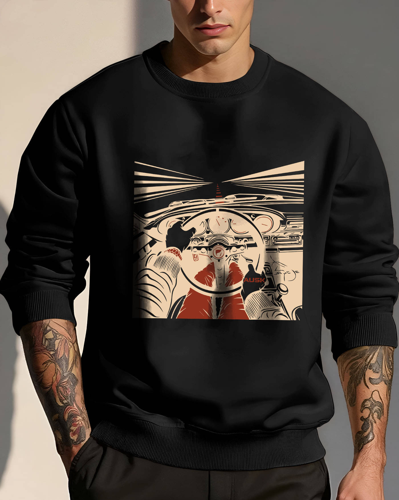     			ENITOR Fleece Round Neck Men's Sweatshirt - Black ( Pack of 1 )