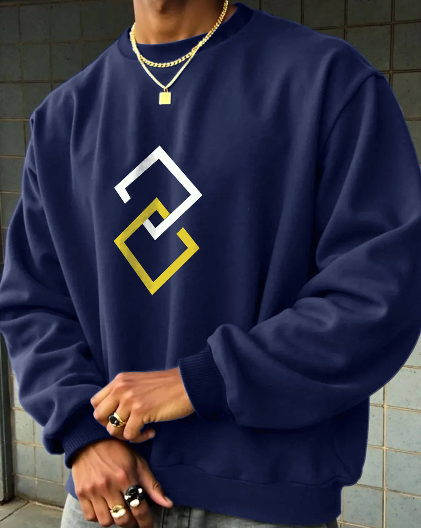    			ENITOR Fleece Round Neck Men's Sweatshirt - Blue ( Pack of 1 )