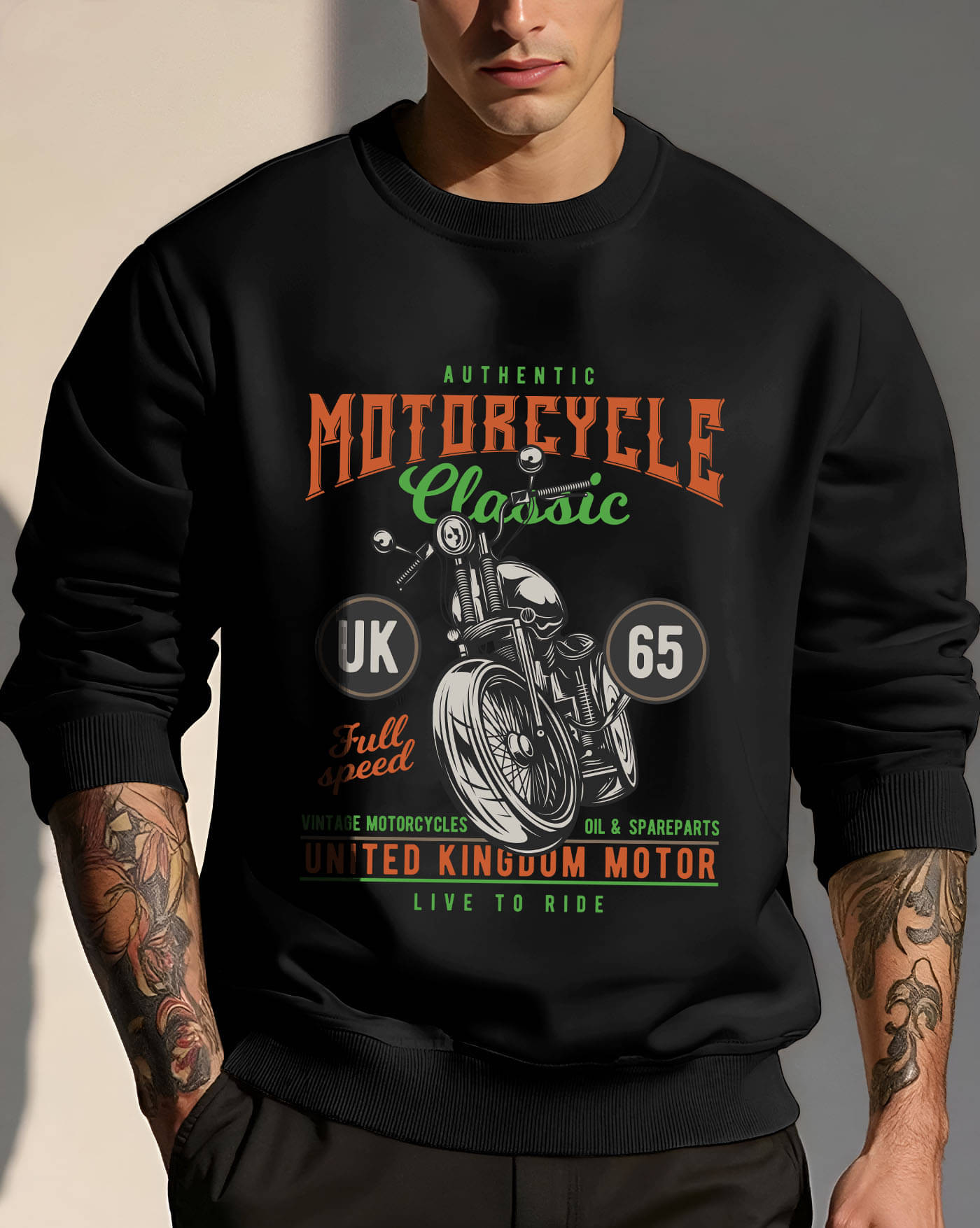     			ENITOR Fleece Round Neck Men's Sweatshirt - Black ( Pack of 1 )