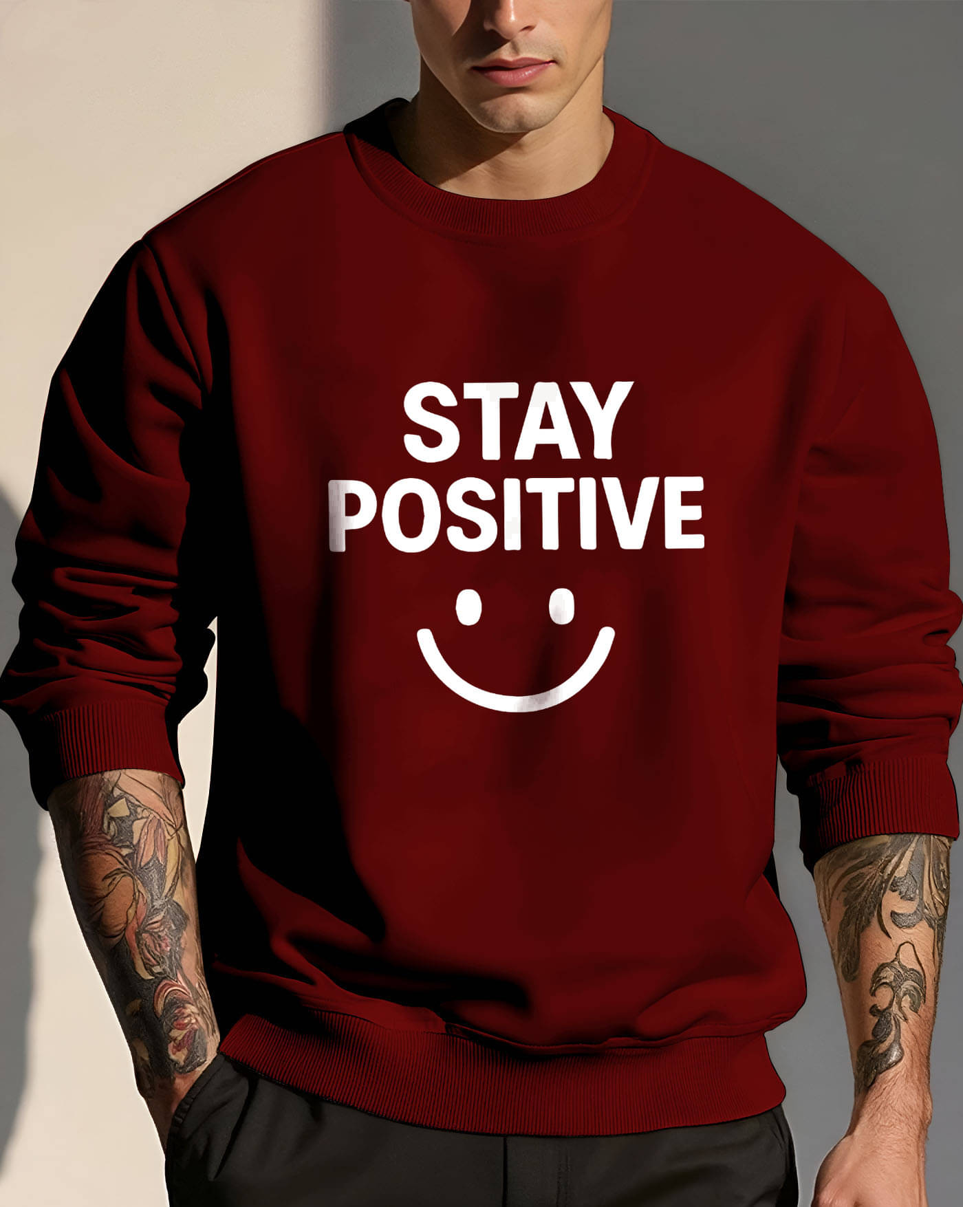     			ENITOR Fleece Round Neck Men's Sweatshirt - Maroon ( Pack of 1 )