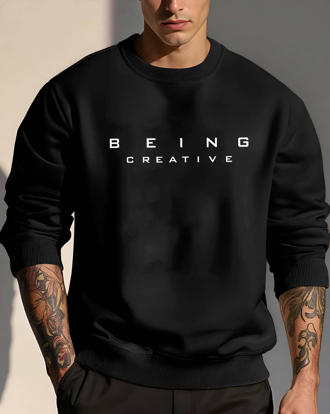 ENITOR Fleece Round Neck Men's Sweatshirt - Black ( Pack of 1 ) ENITOR Fleece Round Neck Men's Sweatshirt - Black ( Pack of 1 )